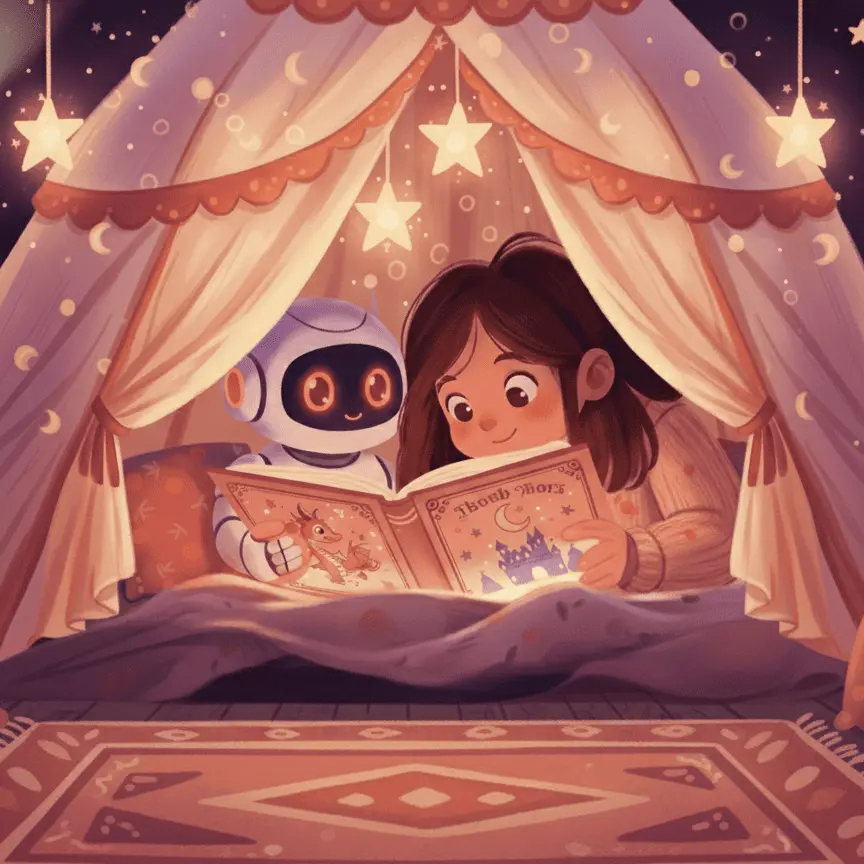 AI assistant helping child read